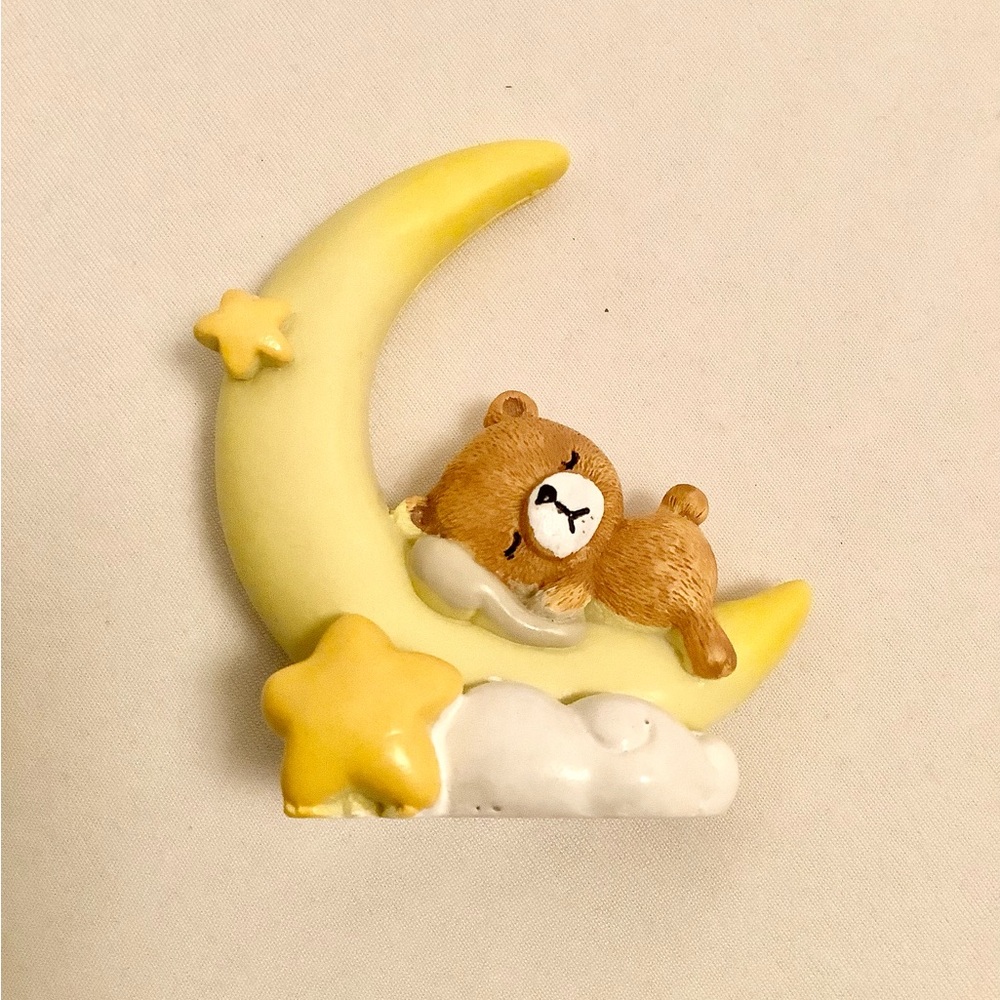 Bear moon stars figurine ceramic cake topper decoration